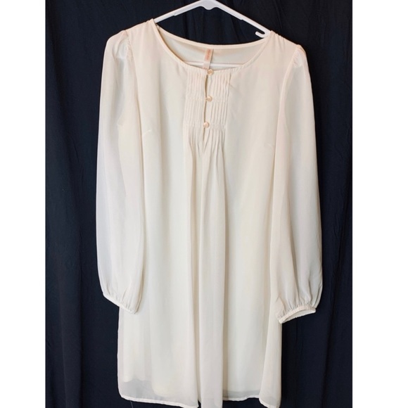 Off White Belted Shift Dress - Picture 3 of 5